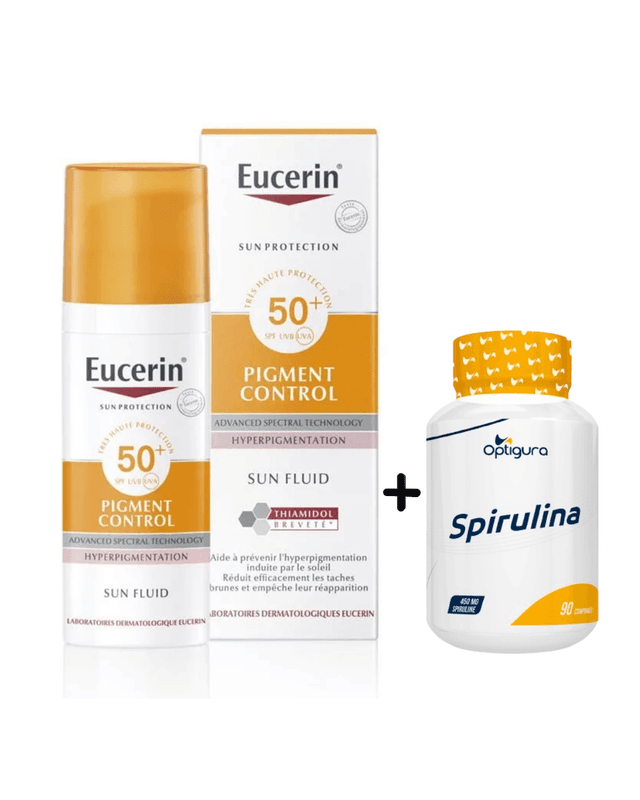 EUCERIN SUN PIGMENT CONTROL Fluid SPF 50+ + Spirulina Optigura Gratuite